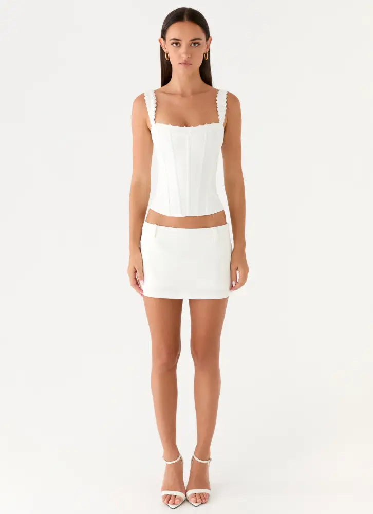 Amarente Mini Skort - White - Mini Skirt