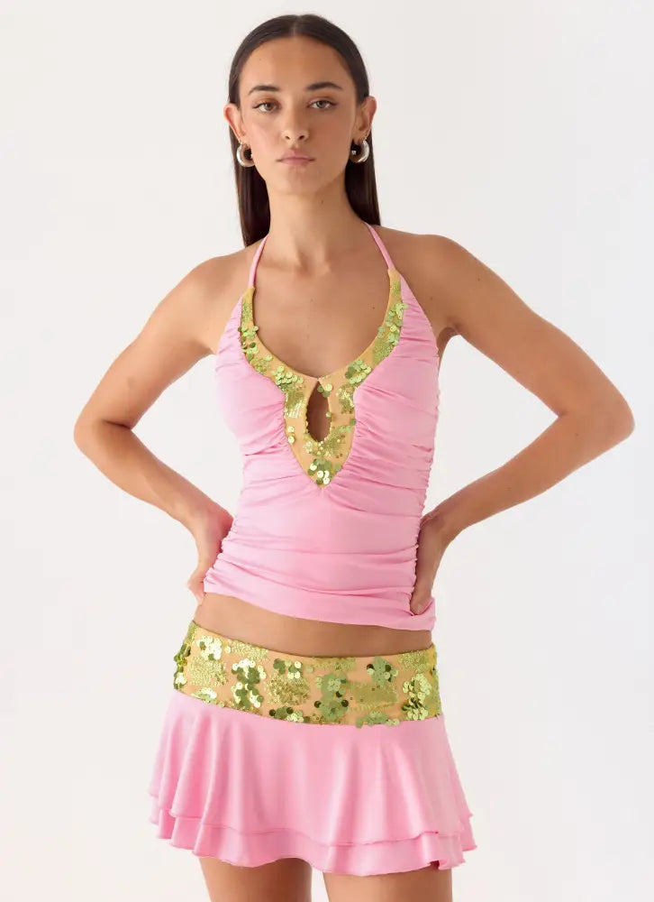 Aminata Mini Skirt - Baby Pink - Mini Skirts
