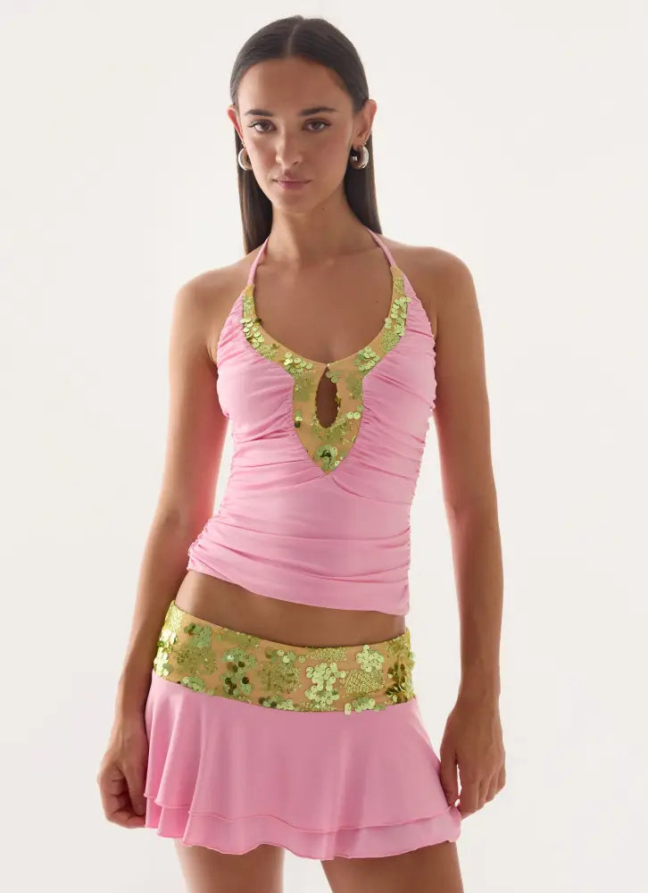 Aminata Mini Skirt - Baby Pink - Mini Skirts