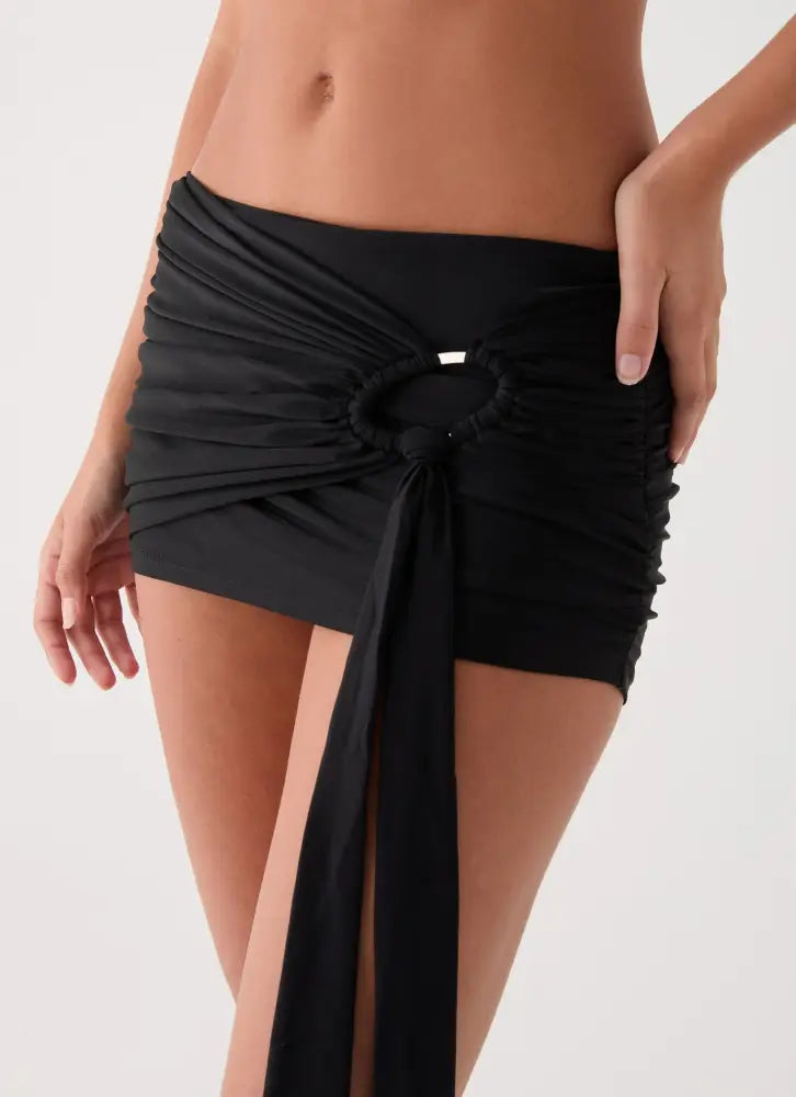 Arinah Swim Mini Skirt - Black - Mini Skirt