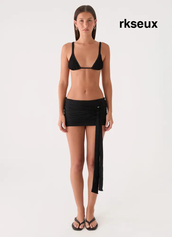 Arinah Swim Mini Skirt - Black - Mini Skirt