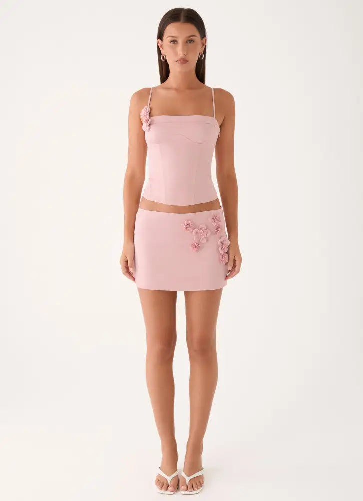 Ayella Low Rise Mini Skirt - Pink - Mini Skirts