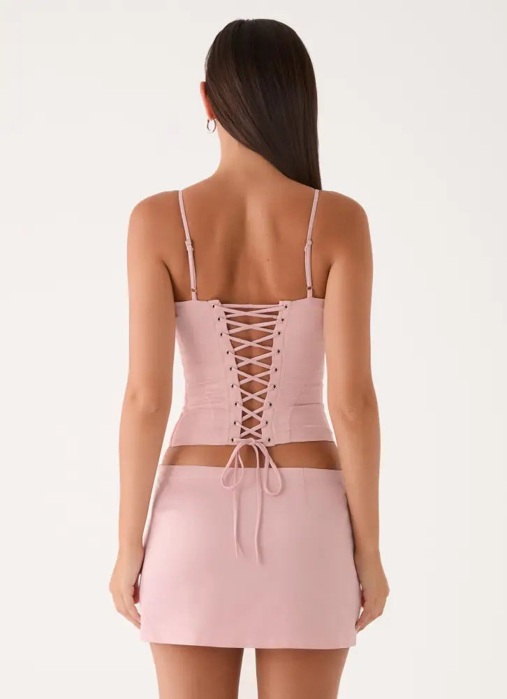 Ayella Low Rise Mini Skirt - Pink - Mini Skirts