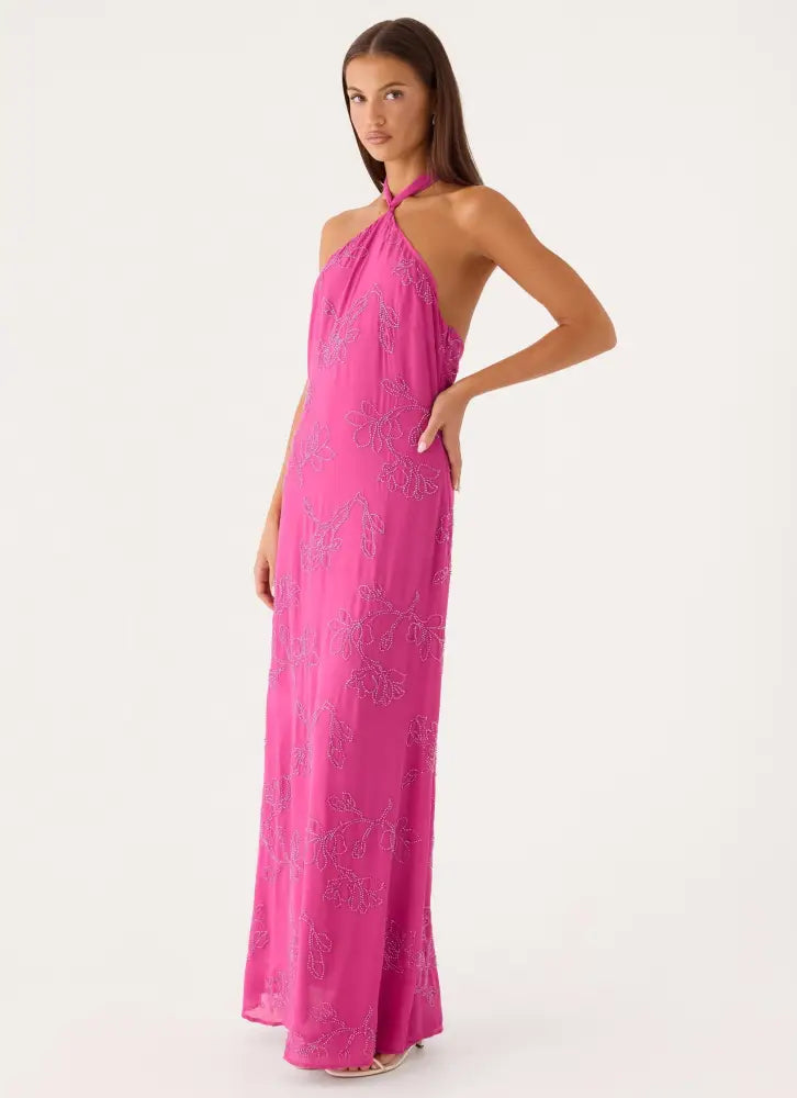 Cliffs Edge Maxi Dress - Berry Kiss - Maxi Dresses