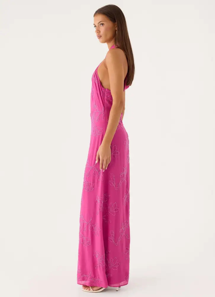 Cliffs Edge Maxi Dress - Berry Kiss - Maxi Dresses