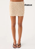 Elaris Crochet Mini Skirt - Ivory - Mini Skirts