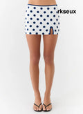 Elliot Mini Skirt - Porcelain Blue Polka Dot - Mini Skirt