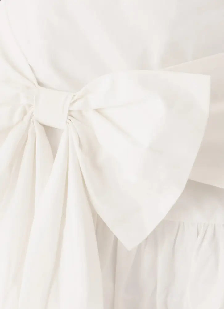 Emrie Bow Bubble Mini Skirt - White - Mini Skirts