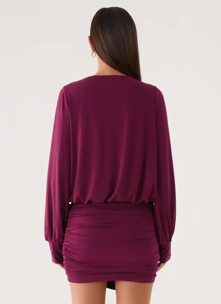 Ettah Wrap Mini Skirt - Plum - Mini Skirts