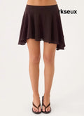 Gehrie Mini Skirt - Chocolate - Mini Skirts