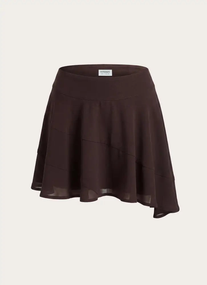 Gehrie Mini Skirt - Chocolate - Mini Skirts