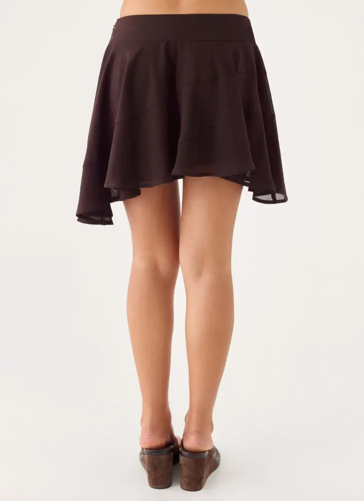 Gehrie Mini Skirt - Chocolate - Mini Skirts