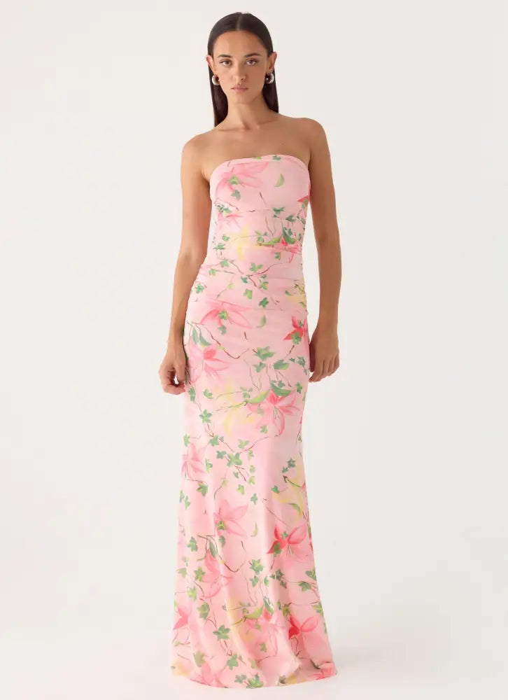 Iroha Strapless Maxi Dress - Blooming Spring - Maxi Dresses