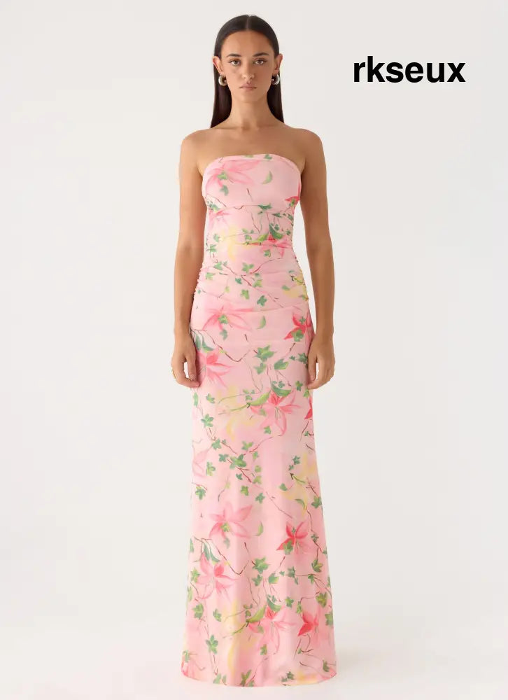 Iroha Strapless Maxi Dress - Blooming Spring - Maxi Dresses