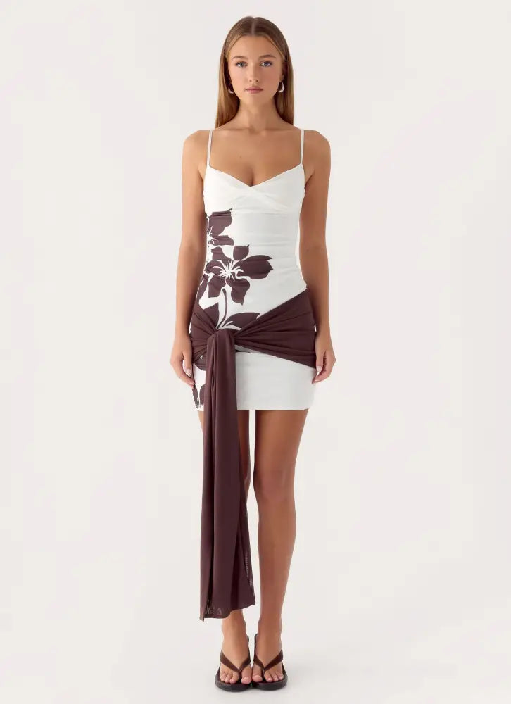 Laluma Mini Dress - White Tropic Floral - Mini Dresses