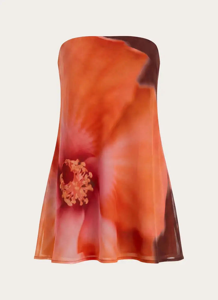 Marcita Mini Dress - Chocolate Blossom - Mini Dresses