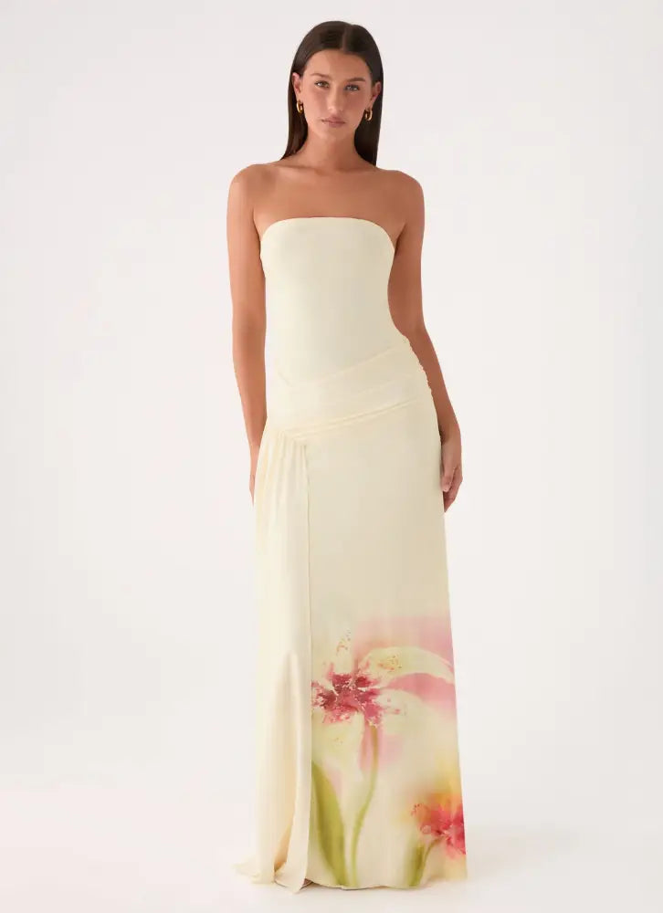 Palomar Strapless Maxi Dress - Soft Lily - Maxi Dresses