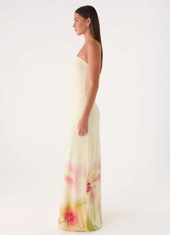 Palomar Strapless Maxi Dress - Soft Lily - Maxi Dresses