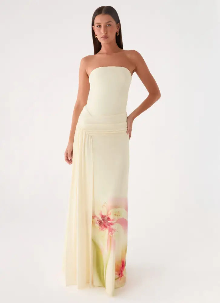 Palomar Strapless Maxi Dress - Soft Lily - Maxi Dresses