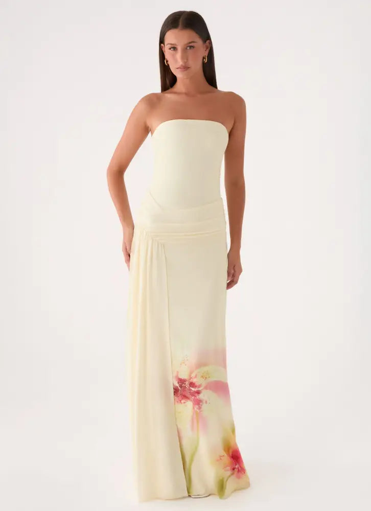 Palomar Strapless Maxi Dress - Soft Lily - Maxi Dresses