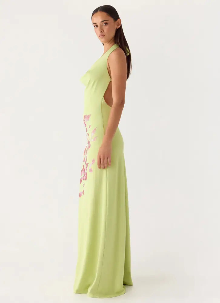 Quaresma Embellished Maxi Dress - Lime - Maxi Dresses