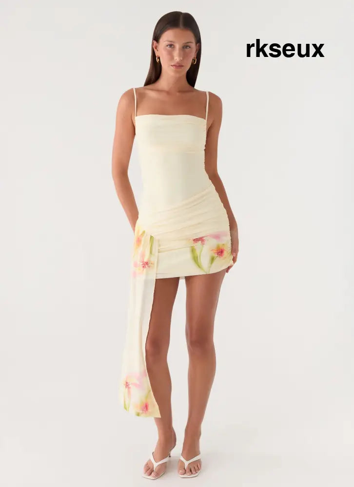 Syna Sash Mini Dress - Soft Lily - Mini Dresses