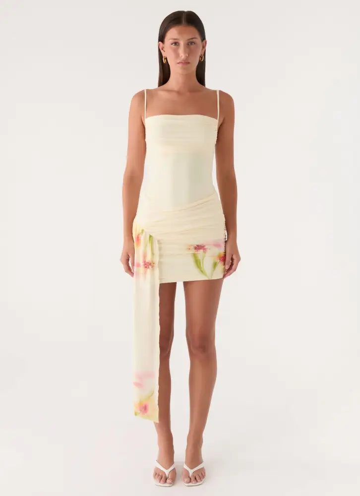 Syna Sash Mini Dress - Soft Lily - Mini Dresses