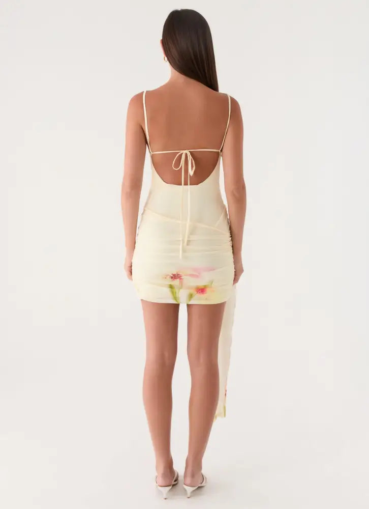 Syna Sash Mini Dress - Soft Lily - Mini Dresses