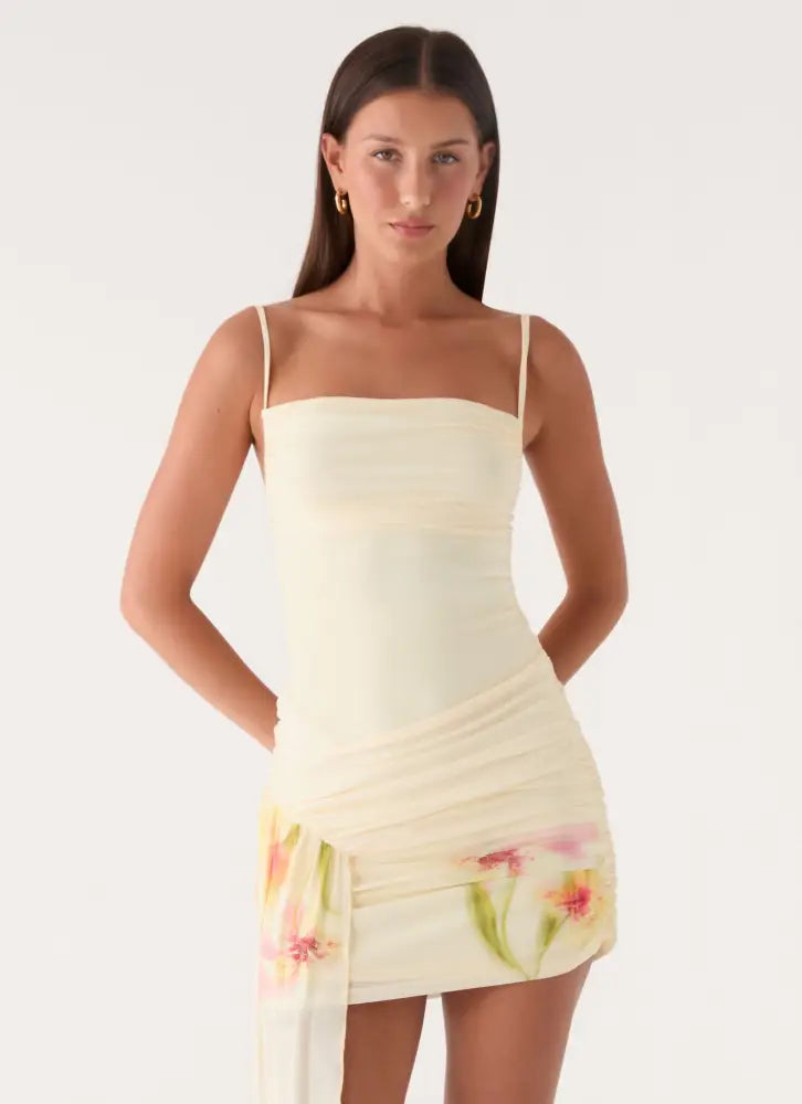 Syna Sash Mini Dress - Soft Lily - Mini Dresses